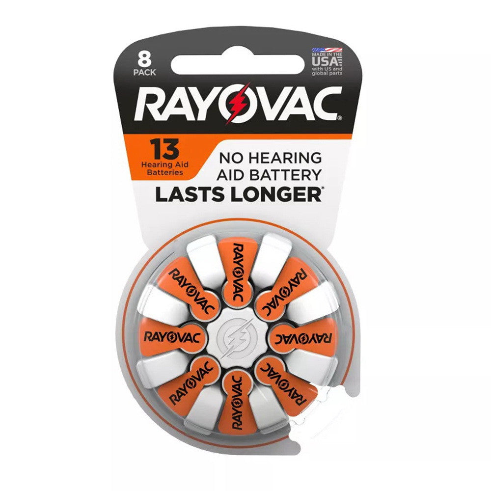 Rayovac Size 13 Hearing Aid Batteries, 8 Ea